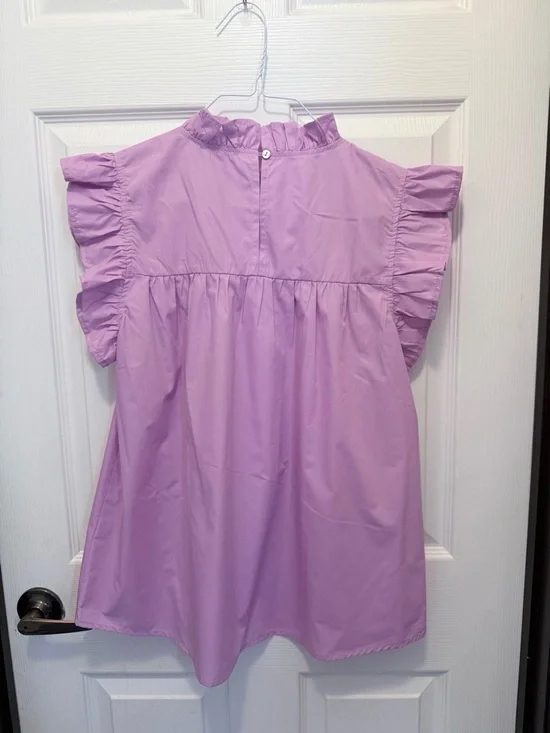 JODIFL Lilac Blouse with Neon Floral Embroidery - Picture 2 of 3